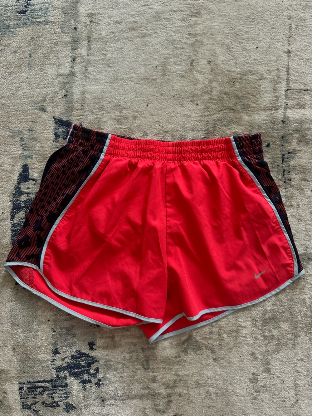 Nike Women's Bright Red Athletic Running Shorts with Black Trim